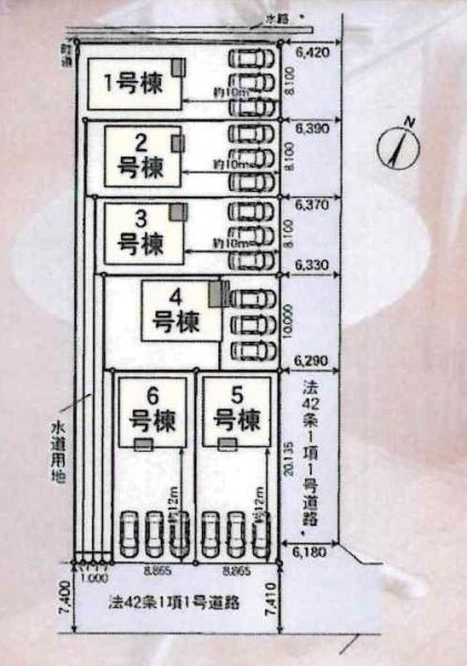 豊川市御津町御馬西第3　全6棟・5号棟の区画図