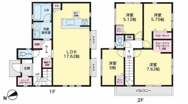川崎市麻生区王禅寺東５丁目の新築一戸建の間取り