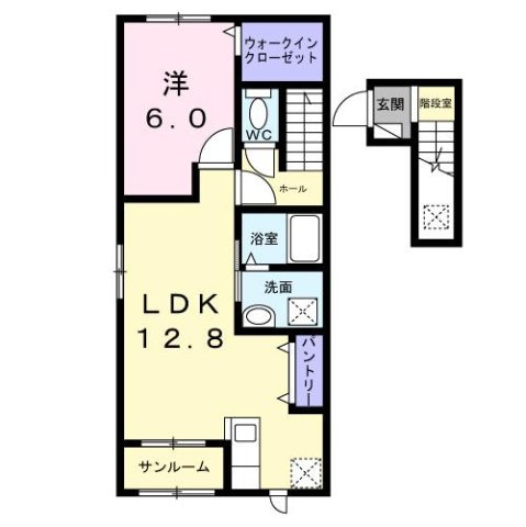 ピュアハイツ　夕陽　Ｂの間取り