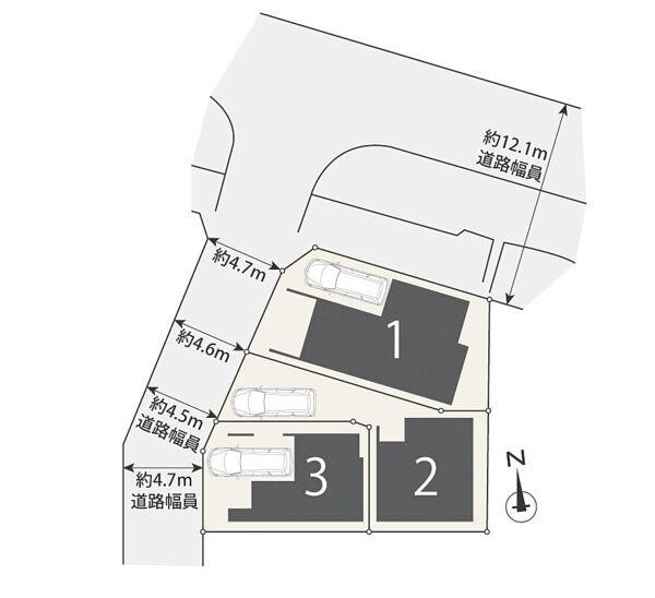 【横浜市保土ケ谷区川島町638全3棟新築戸建て】★仲介手数料無料★（川島小学校・西谷中学校）の区画図