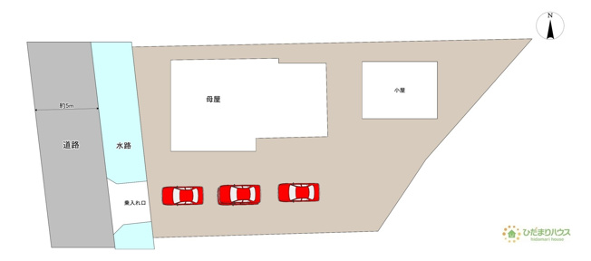 【区画図】 | 筑西市関舘　中古戸建 | カースーペース3台分確保。