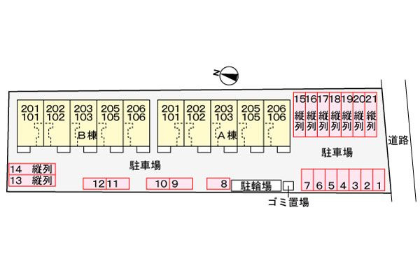 エスペランサ庄内　Ｂの駐車場