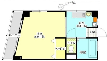 【間取り】 | ゆったりとした1DKの間取りです！