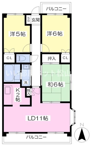 【間取り】 | クリーンハイツ越智Ⅱ
