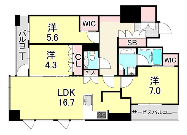 プラウド神戸トアロードの間取り