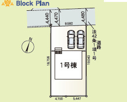 牛久市岡見町第5　新築戸建の区画図|敷地広々、地盤調査済みで安心。駐車や生活動線も快適です。