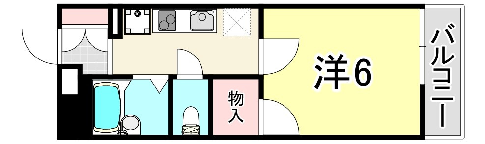 尼崎市長洲西通１丁目のアパートの間取り