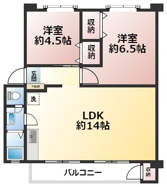 久米川駅東住宅２６号棟の間取り