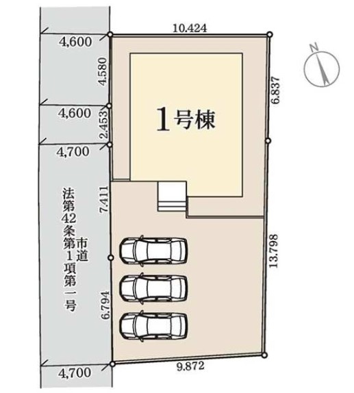 高崎市吉井町馬庭第3（全1棟）1号棟の区画図