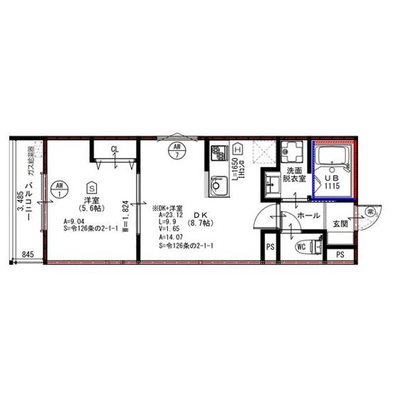【間取り】 | Grand Aube岸部