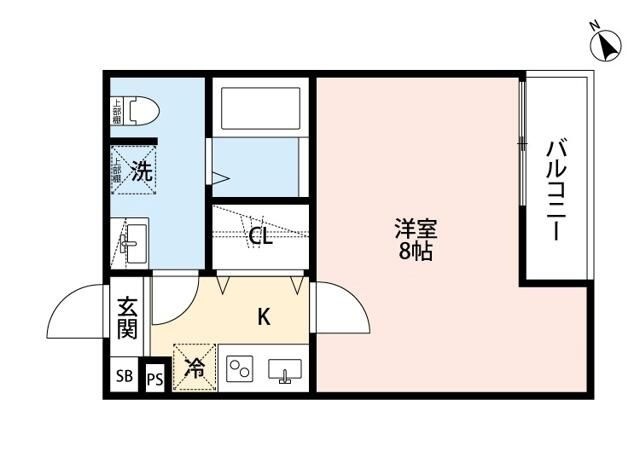 ＣＲＡＳＴＩＮＥ西堀８丁目Ｂの間取り