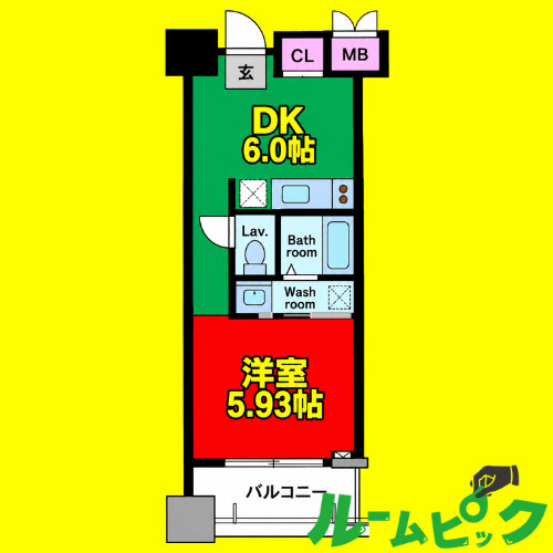 グラン・アベニュー栄　名古屋市賃貸　仲介手数料無料の間取り