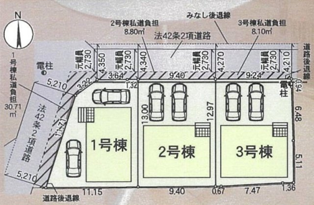 東大阪市玉串町西　第1期　新築一戸建ての区画図|全3区画