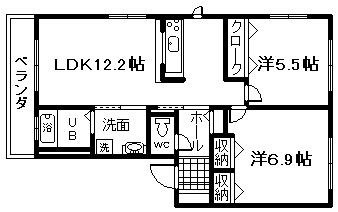 【間取り】 | シャーメゾンかざぐるまＢ棟