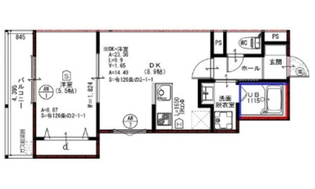 Grand Aube岸部の間取り
