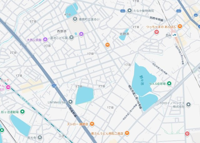 加古郡播磨町北野添2丁目　　　JR「土山駅」徒歩9分の地図