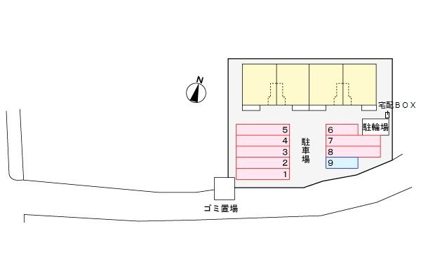 プリムベールの駐車場