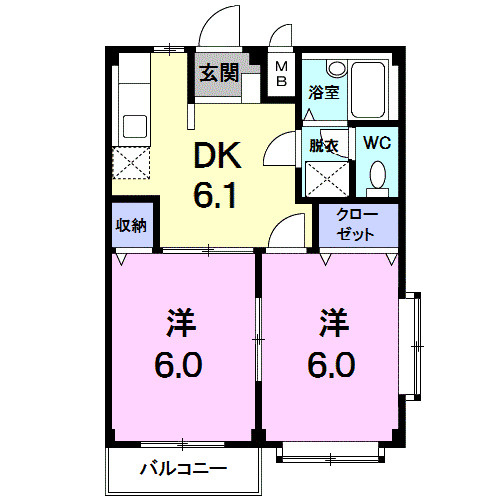 【間取り】 | エルディムナツメＢ