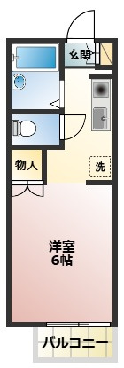 【間取り】 | グランデュール縄嶋 | 一人暮らしに最適な１Ｒの間取り ！