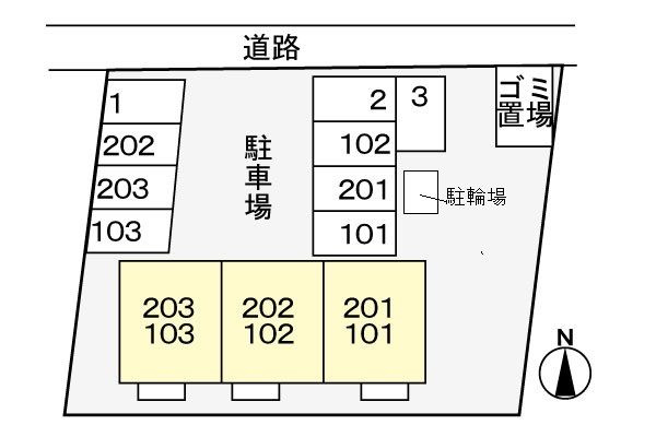 ハイツパークサイドⅡの駐車場