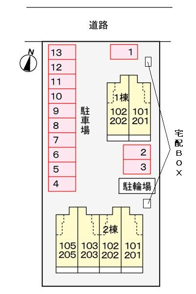 ココトピアⅡの駐車場