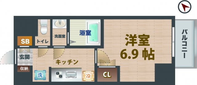 【間取り】 | セリオ落合東中野 | 1Kのお部屋です。