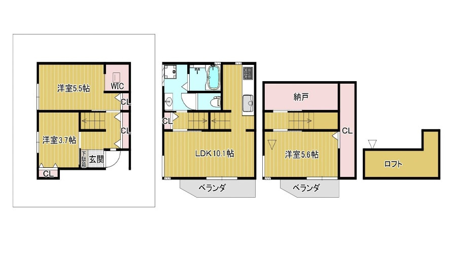 浜甲子園1丁目　築浅戸建の間取り
