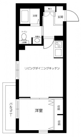 ウェルスクエア蒲田EASTの間取り|間取り　1LDKのような使い勝手の1DK
