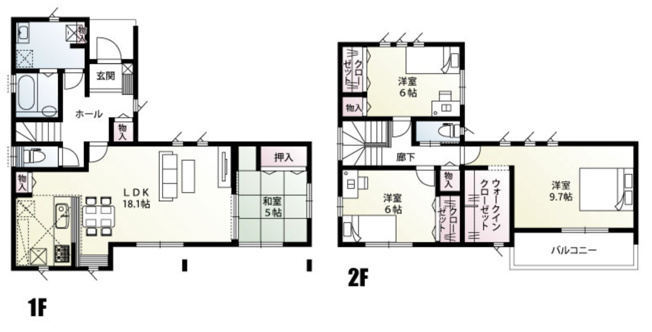 【間取り】 | 行田市棚田町1丁目　新築戸建　全1棟　1号棟