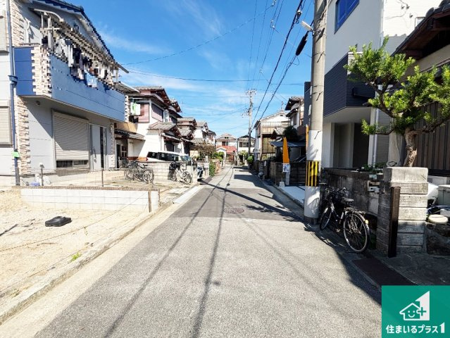 ◆堺市堺区石津町　第4期　新築一戸建ての前面道路含む現地写真|周辺は落ち着いた街並みの住宅地！子育てがしやすい住環境です！まだ未完成ですが、現地でしかわからない事もございます。是非一度ご覧ください。