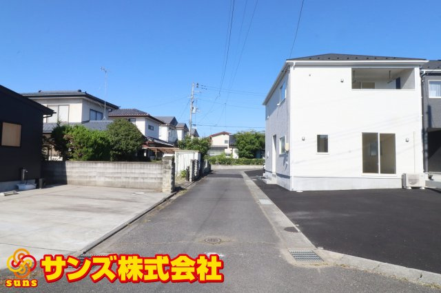 鏡石町境　　　2号棟　　　鏡石第１小学校、鏡石中学区の前面道路含む現地写真|西側前面道路