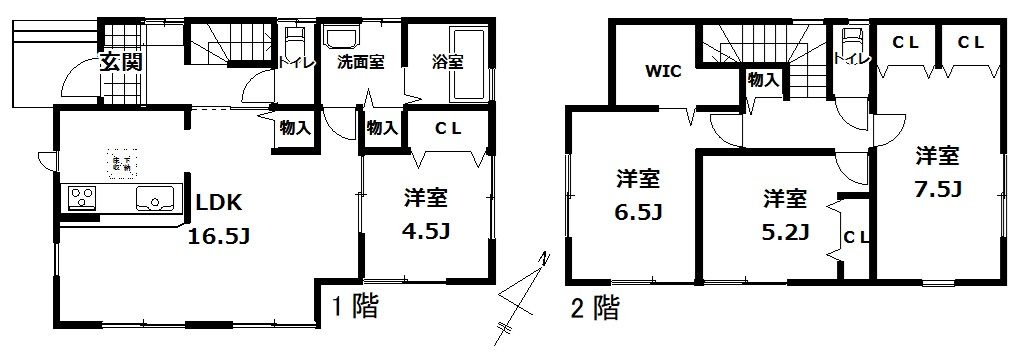 中古戸建　柏市しいの木台3丁目の間取り