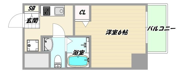 大阪市淀川区十三元今里１丁目の賃貸マンションの間取り