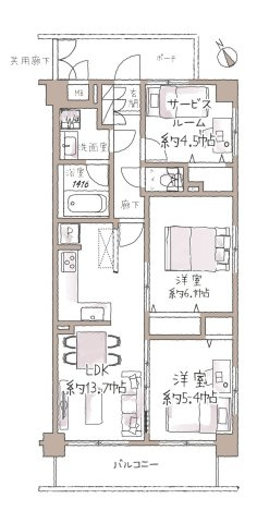 マイキャッスル宮前平パークヒルズの間取り