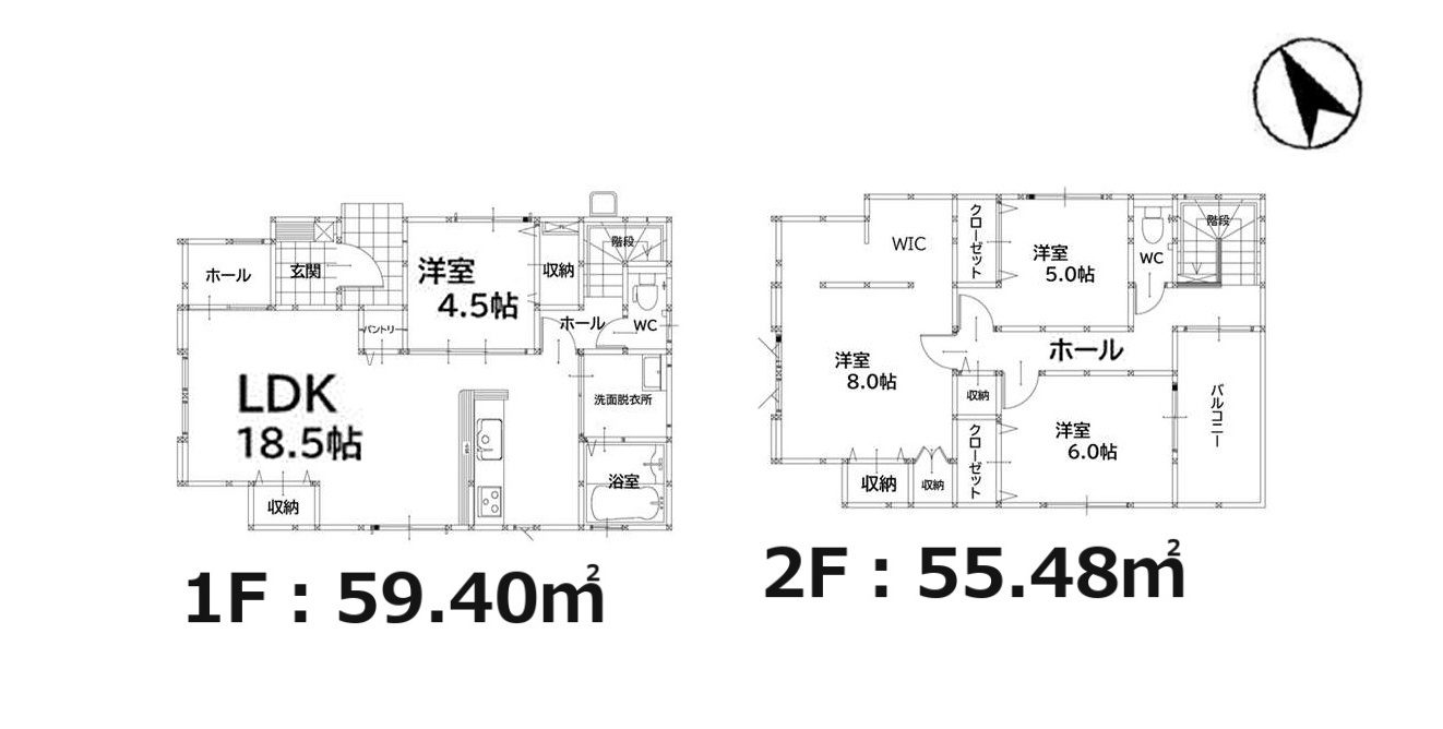 福岡市南区皿山2丁目第2-2棟（1号棟）の区画図|配置図（1号棟）