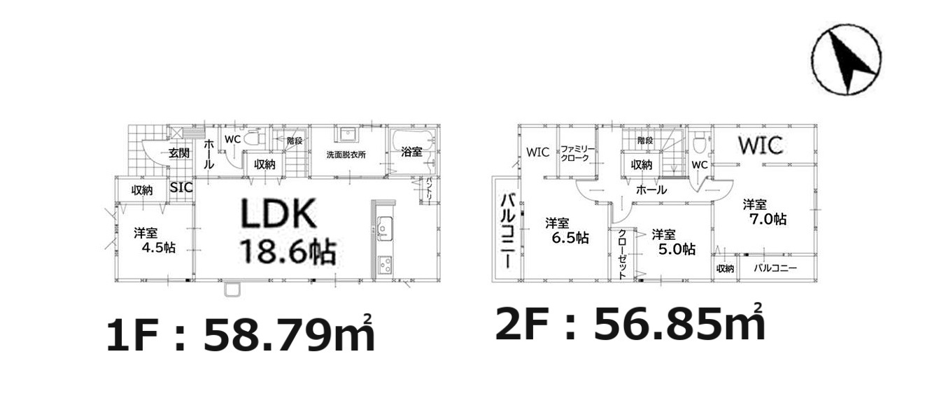 福岡市南区皿山2丁目第2-2棟（2号棟）の間取り