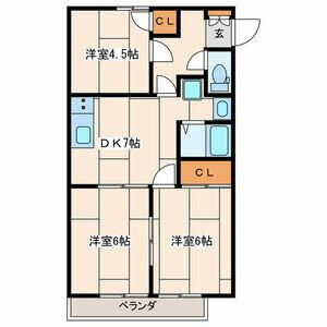 大和市南林間８丁目のアパートの間取り