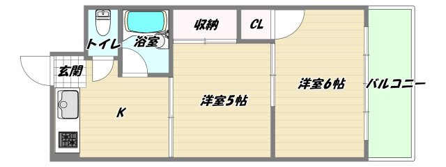 大阪市淀川区東三国６丁目の賃貸マンションの間取り