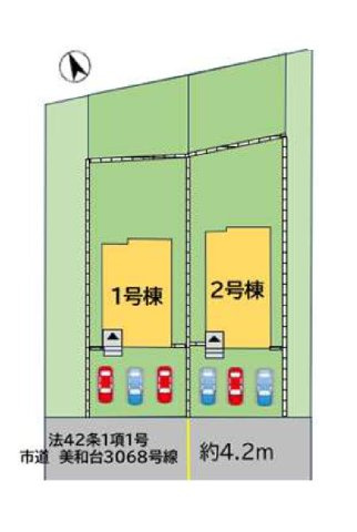福岡市東区美和台5丁目第11-2棟（2号棟）の区画図|配置図（2号棟）
