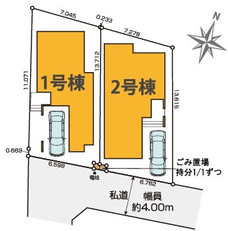 練馬区下石神井2丁目　新築一戸建　西武新宿線　上井草の区画図