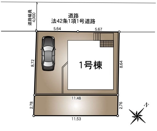 白岡市上野田　第1　新築一戸建て　クレイドルガーデン　01の区画図|1号棟