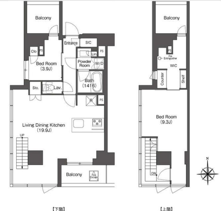 新宿区新宿６丁目の賃貸マンションの間取り