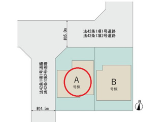 【区画図】 | 調布市染地２丁目　全２棟　A号棟　仲介手数料無料 | A号棟です。