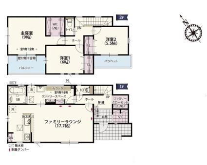 クライン古河市北町第１期　新築一戸建て　01の間取り|大容量SIC付きで散らかりがちな玄関もすっきり片付きます♪