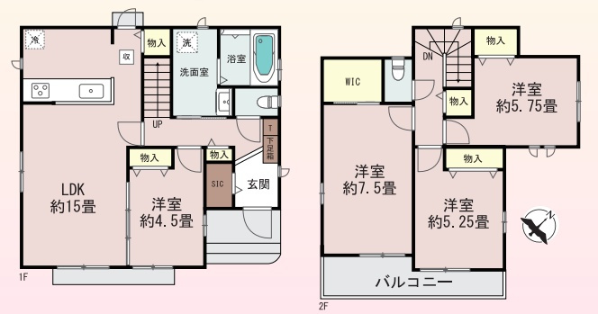 神戸市北区東有野台　新築一戸建ての間取り|B号地