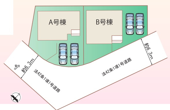 ■神戸市北区東有野台　新築一戸建ての区画図|全２区画