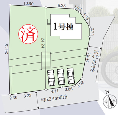【区画図】 | 平塚市岡崎　全２棟　新築住宅