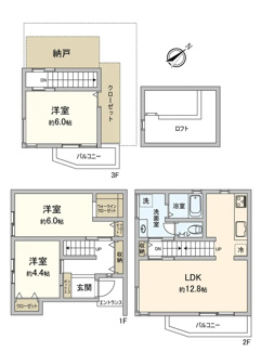 【間取り】 | 西宮市　浜甲子園1丁目　中古戸建