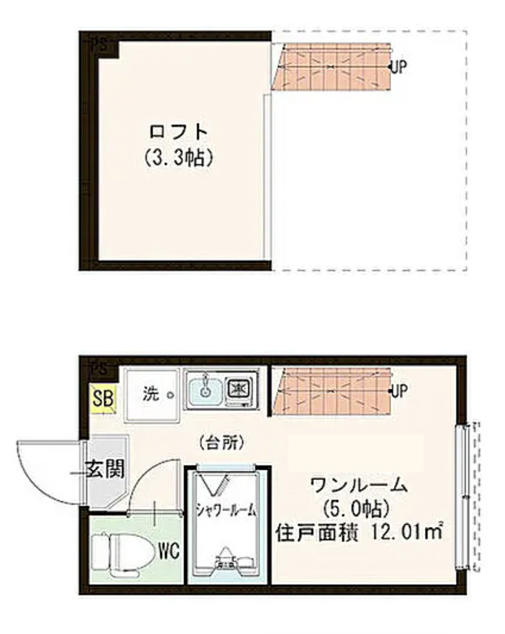 横浜市鶴見区尻手３丁目のアパートの間取り