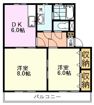 【間取り】 | 第2スカイハイツ日吉 | 2DK